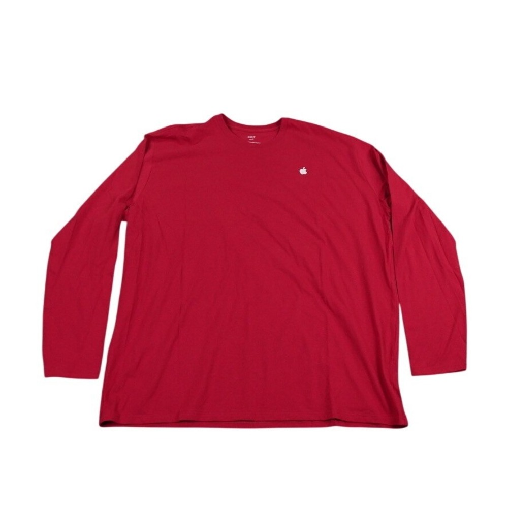 Apple Long Sleeve Shirt Mens 3XLT Red Relaxed Fit Regenerative Cotton Logo Store